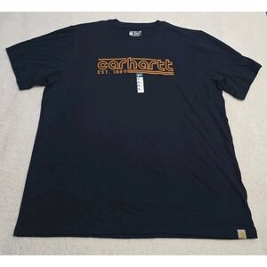 Carhartt Men's Relaxed Fit Lightweight Short Sleeve Logo Navy Blue Sz 2XL